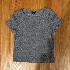 Nasty Gal - Textured Gray Short Sleeve Top - Small